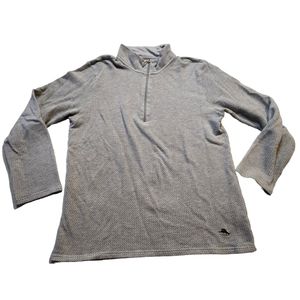 Tommy Bahama Men's Heather Gray Long-Sleeve 1/4 Zip Pullover Sweater Size L C37
